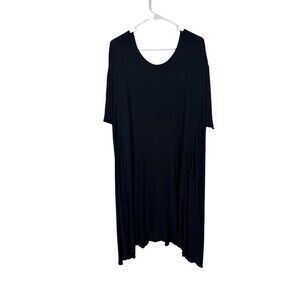 Angelrox Black Dress Modal Stretch One Size Short Sleeve Pockets